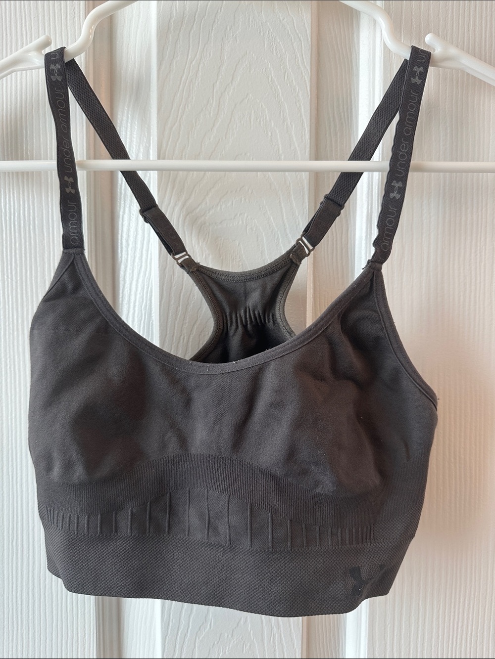Under Armour gray Seamless Adjustable Racerback Sports Bra